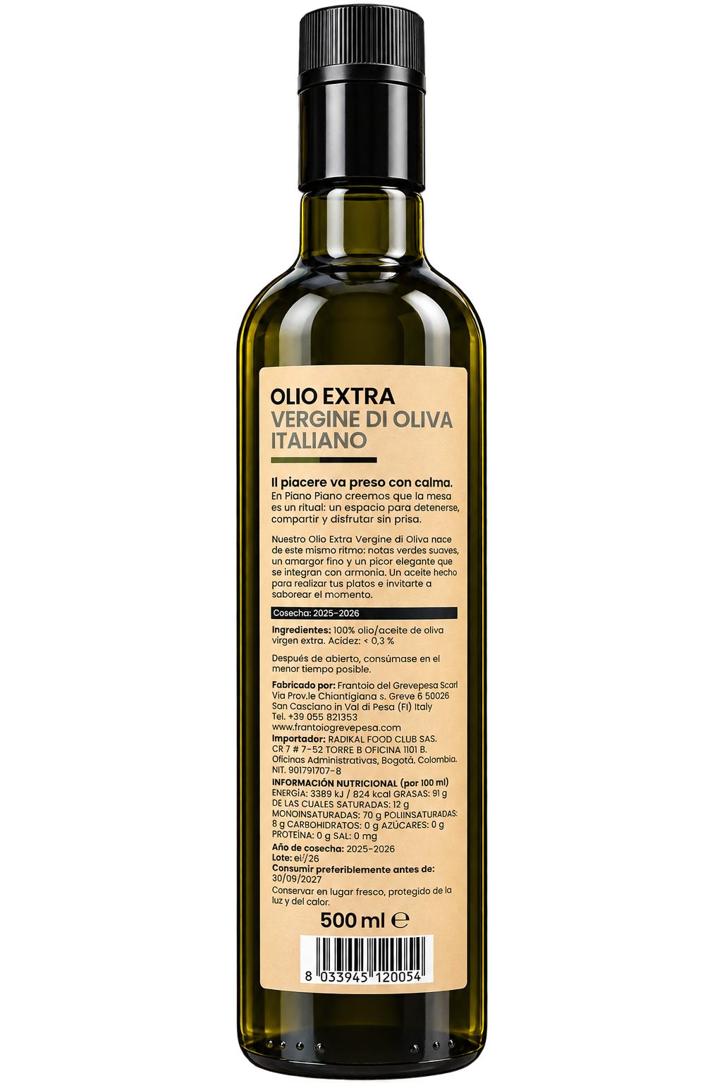 Aceite de oliva virgen extra 100% italiano